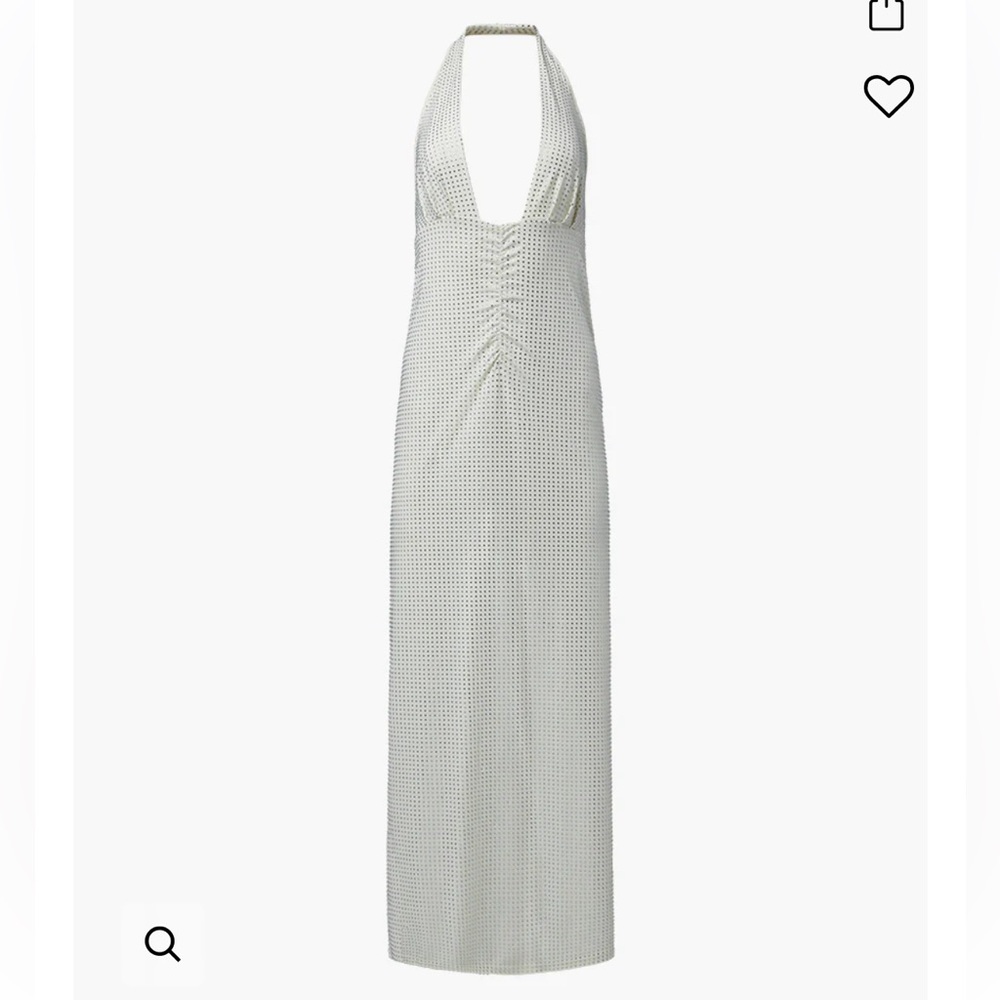 WEWOREWHAT Halter Dress - White (Ecru) Crystal - Bridal - Size 4